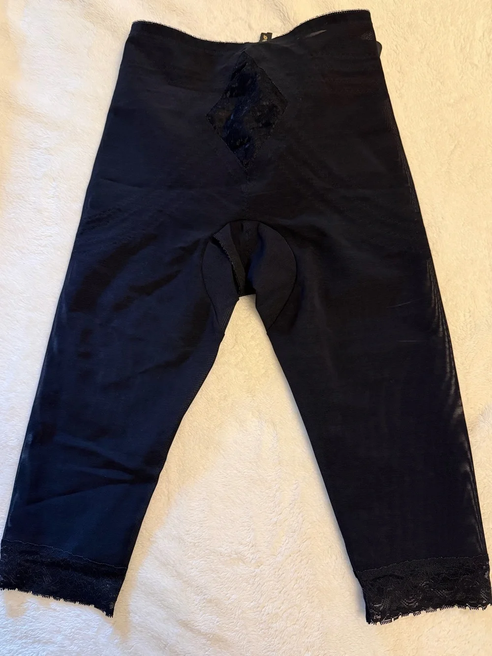 Rago Shapewear Lace Trim Capri Shaper Pants Black Plus Size 2X Retro Coquette - Picture 1 of 10